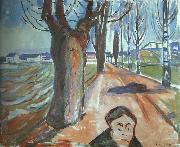 Edvard Munch The Murderer on the Lane oil